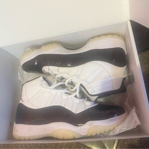 White and Black High-Top Sneakers